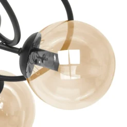 New Okazała lampa sufitowa z bursztynowymi kloszami K-5127 z serii FLORO Żyrandole Nowoczesne