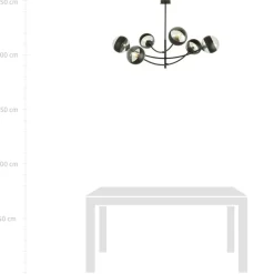 Fashion Okazała lampa sufitowa z ozdobnymi kloszami 1101/6 HUNTER | Kaja Żyrandole Nowoczesne