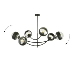 Fashion Okazała lampa sufitowa z ozdobnymi kloszami 1101/6 HUNTER | Kaja Żyrandole Nowoczesne