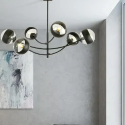 Fashion Okazała lampa sufitowa z ozdobnymi kloszami 1101/6 HUNTER | Kaja Żyrandole Nowoczesne