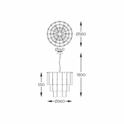 Hot Okazała lampa wisząca do stylowego salonu MD3523-14L-EBCN NIRA | Kaja Żyrandole Nowoczesne