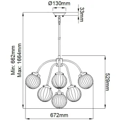Hot Okazała lampa wisząca, kolor kremowy DL-COSMOS9 z serii COSMOS Żyrandole Nowoczesne