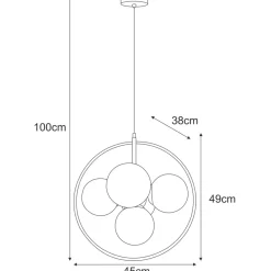 Fashion Okazała lampa wisząca w kolorze grafitowym K-3836 z serii NEO Żyrandole Nowoczesne
