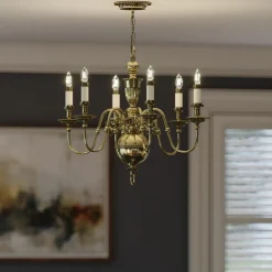 Sklep Kaja Okazały żyrandol w kolorze mosiądzu HK-CAMBRIDGE6 z serii CAMBRIDGE