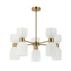 Best Okazały, złoty żyrandol do salonu PND-57602-5-BRO MONZA | Kaja Żyrandole Nowoczesne