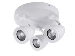 Best Okrągła, biała lampa sufitowa z 3 reflektorami AZ1243 ALBICO | Kaja Żyrandole Nowoczesne