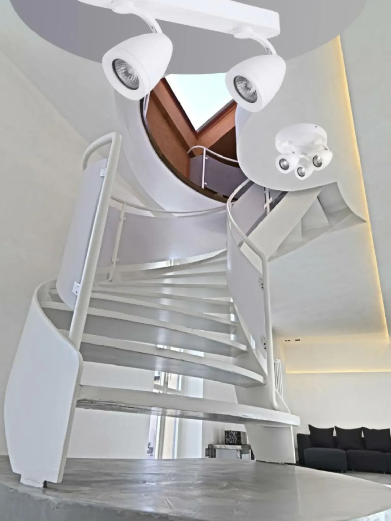 Best Okrągła, biała lampa sufitowa z 3 reflektorami AZ1243 ALBICO | Kaja Żyrandole Nowoczesne