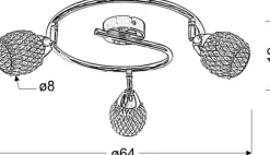 Sklep Kaja Okrągła, owana lampa sufitowa 98-06899 CLEAR | Kaja Oświetlenie