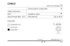 Sklep Kaja Okrągła czarna oprawa podtynkowa nieruchoma AZ4141 CARLO | Kaja