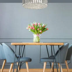 Sklep Kaja Okrągła, kryształowa lampa sufitowa C0360-05B-F4AC PRINCE | Kaja