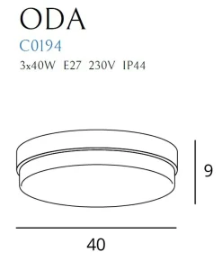 Sklep Kaja Okrągła lampa sufitowa do łazienki ⌀40cm MX C0194 ODA | Kaja