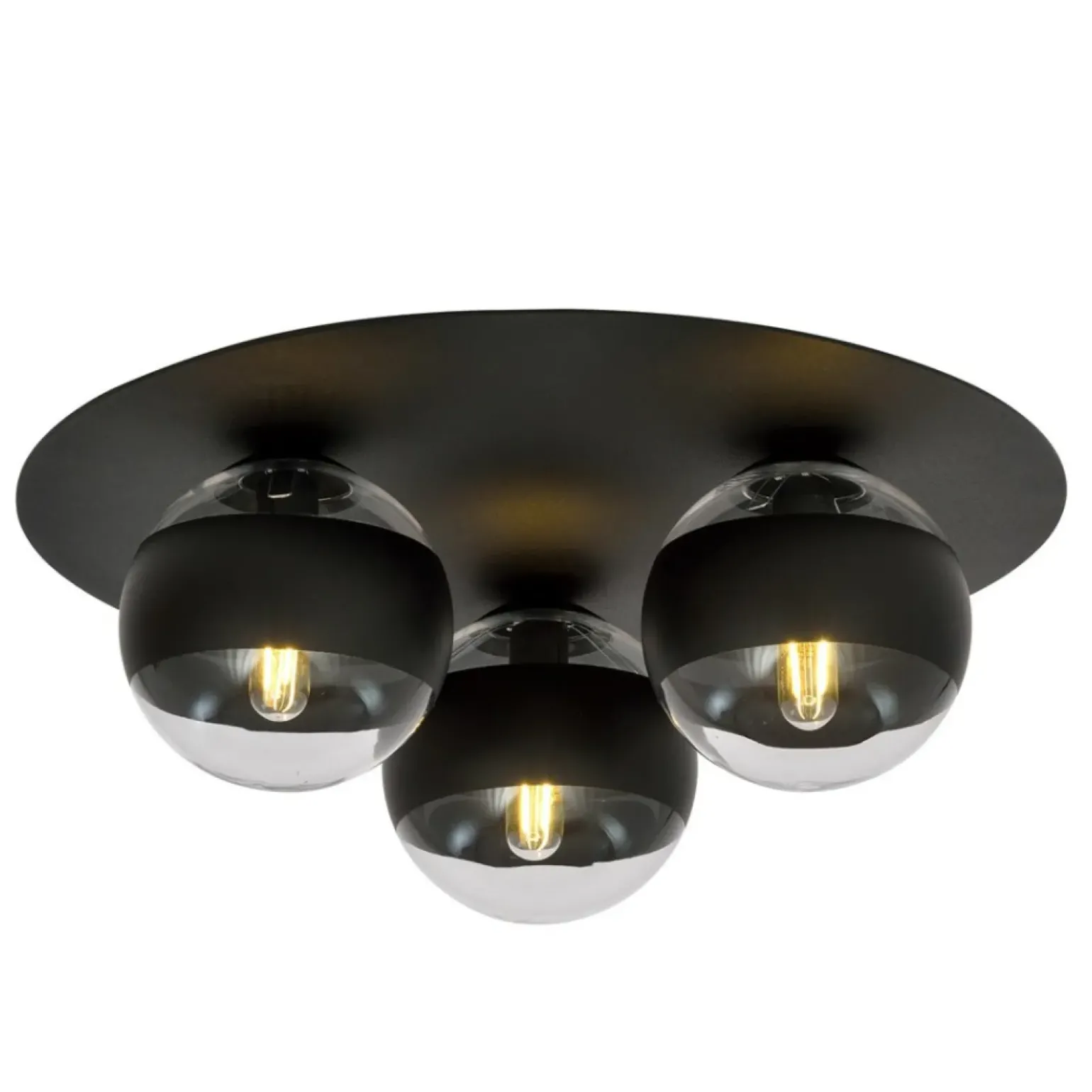 New Okrągła lampa sufitowa, plafon z 3 kloszami 1129/3 SOLAR | Kaja Żyrandole Nowoczesne