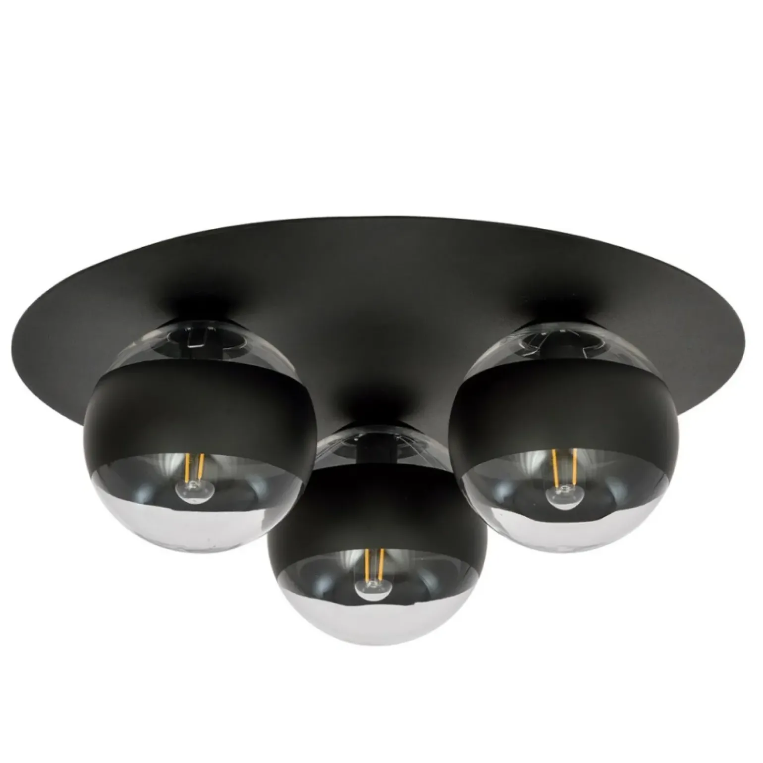 New Okrągła lampa sufitowa, plafon z 3 kloszami 1129/3 SOLAR | Kaja Żyrandole Nowoczesne
