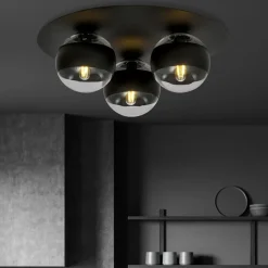 New Okrągła lampa sufitowa, plafon z 3 kloszami 1129/3 SOLAR | Kaja Żyrandole Nowoczesne