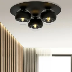 New Okrągła lampa sufitowa, plafon z 3 kloszami 1129/3 SOLAR | Kaja Żyrandole Nowoczesne