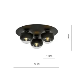 New Okrągła lampa sufitowa, plafon z 3 kloszami 1129/3 SOLAR | Kaja Żyrandole Nowoczesne