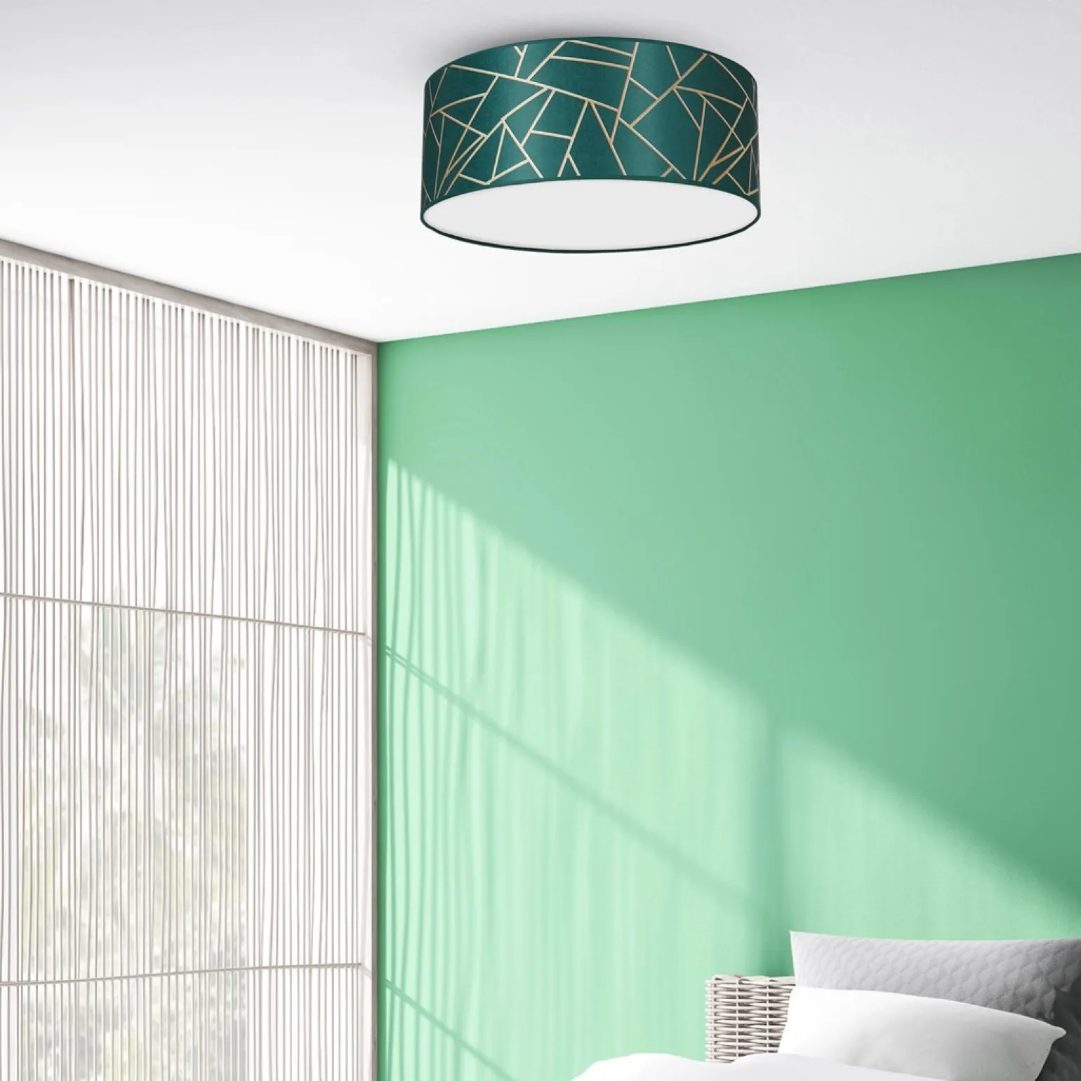 Sklep Kaja Okrągła lampa sufitowa w kolorze zieleni MLP7577 z serii ZIGGY | Kaja Oświetleni