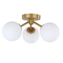 Outlet Okrągła lampa sufitowa z 3 białymi kloszami LP-002/3C DORADO | Kaja Żyrandole Nowoczesne