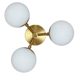 Outlet Okrągła lampa sufitowa z 3 białymi kloszami LP-002/3C DORADO | Kaja Żyrandole Nowoczesne