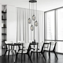 Best Sale Okrągła lampa sufitowa z regulowanymi zwisami 1266/4PREM - ASTRAL Żyrandole Nowoczesne