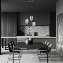 Best Sale Okrągła lampa sufitowa z regulowanymi zwisami 1266/4PREM - ASTRAL Żyrandole Nowoczesne