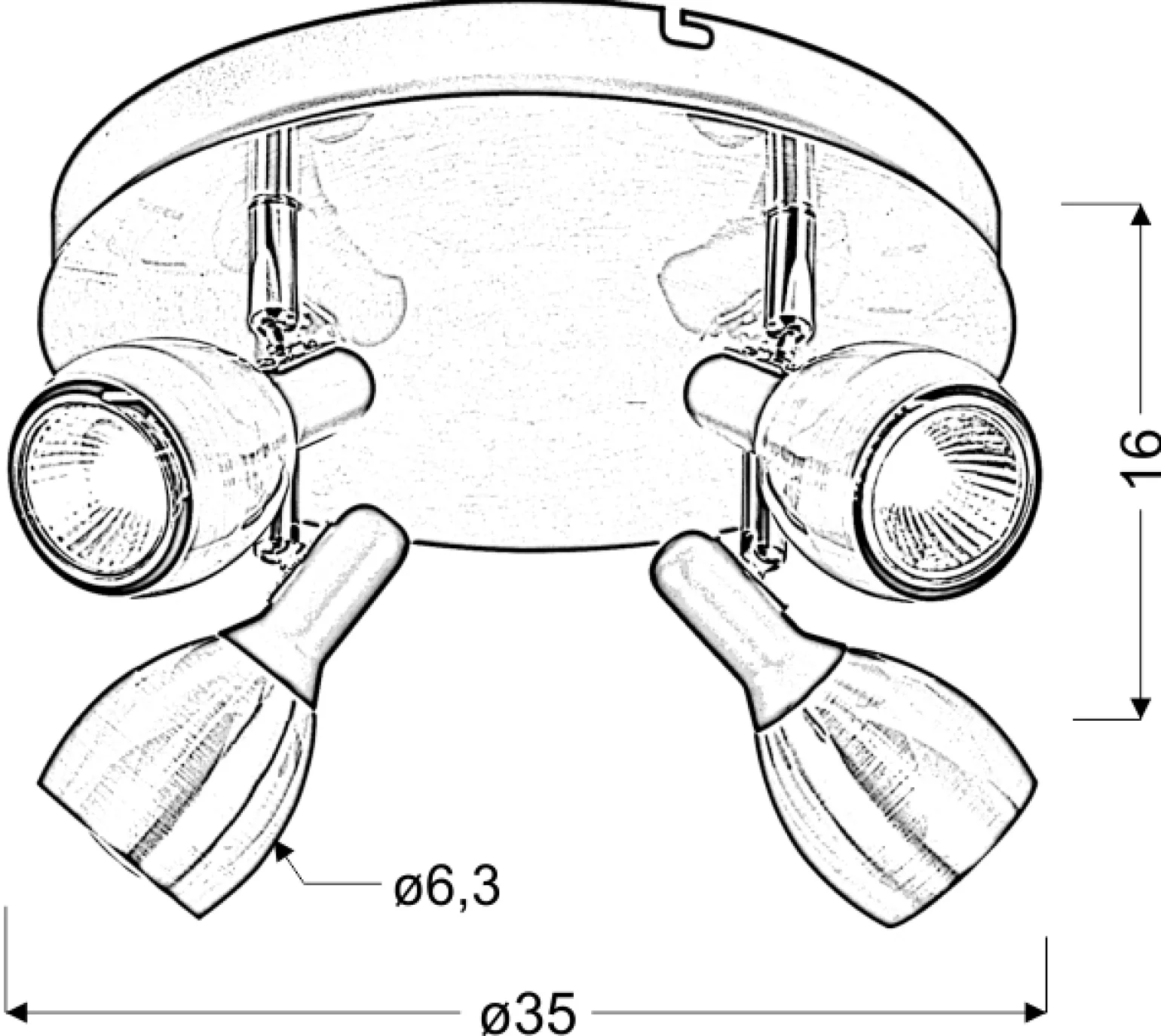 Sklep Kaja Okrągła lampa sufitowa z reflektorami 98-34878 CROSS | Kaja