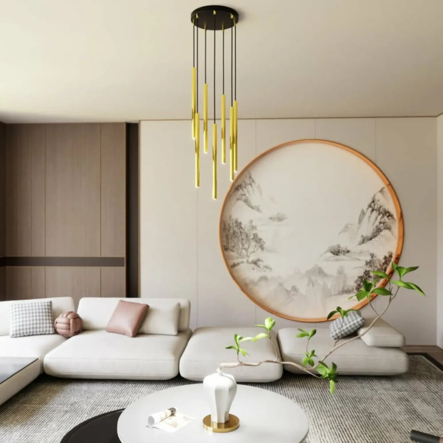 Best Sale Okrągła lampa sufitowa z wąskimi tubami 1332/7PREM SELTER | Kaja Żyrandole Nowoczesne