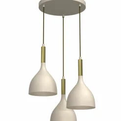 Store Okrągła lampa wisząca z beżowymi zwisami LX 4007 NOAK | Kaja Żyrandole Nowoczesne
