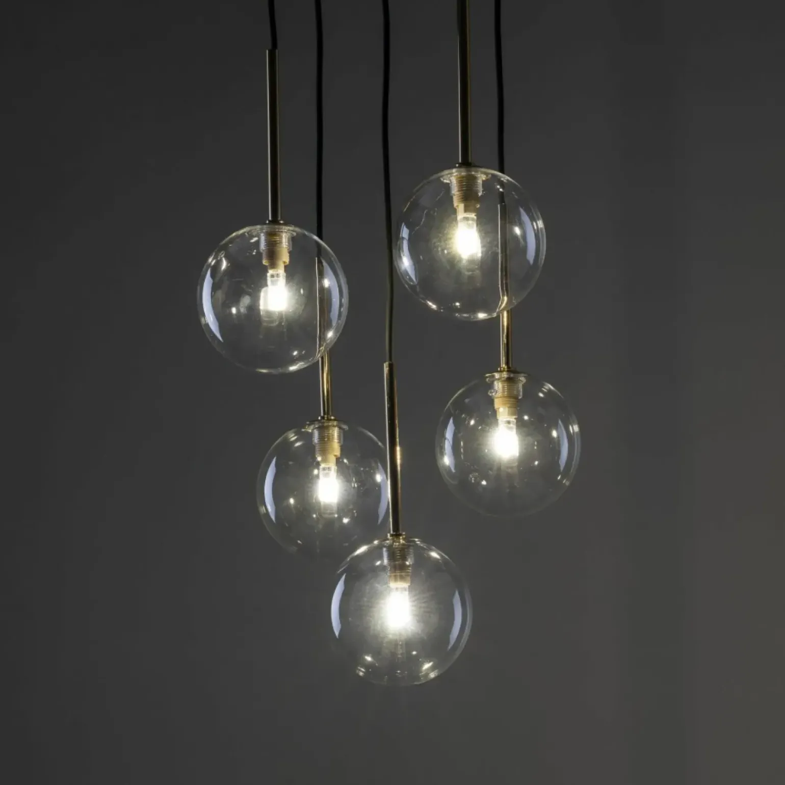 Store Okrągła lampa wisząca z kulistymi kloszami TK 5943 NILOS | Kaja Żyrandole Nowoczesne