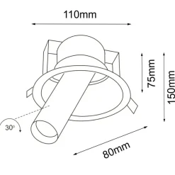 Sklep Kaja Okrągła lampa wpustowa z reflektorem GU10/MR11 ANT 7805 YAKUMO | Kaja