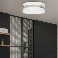 Sklep Kaja Okrągły plafon w kolorze bieli i złota MLP7351 z serii ULTIMO | Kaja Oświetlenie