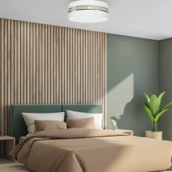 Sklep Kaja Okrągły plafon w kolorze bieli i złota MLP7351 z serii ULTIMO | Kaja Oświetlenie