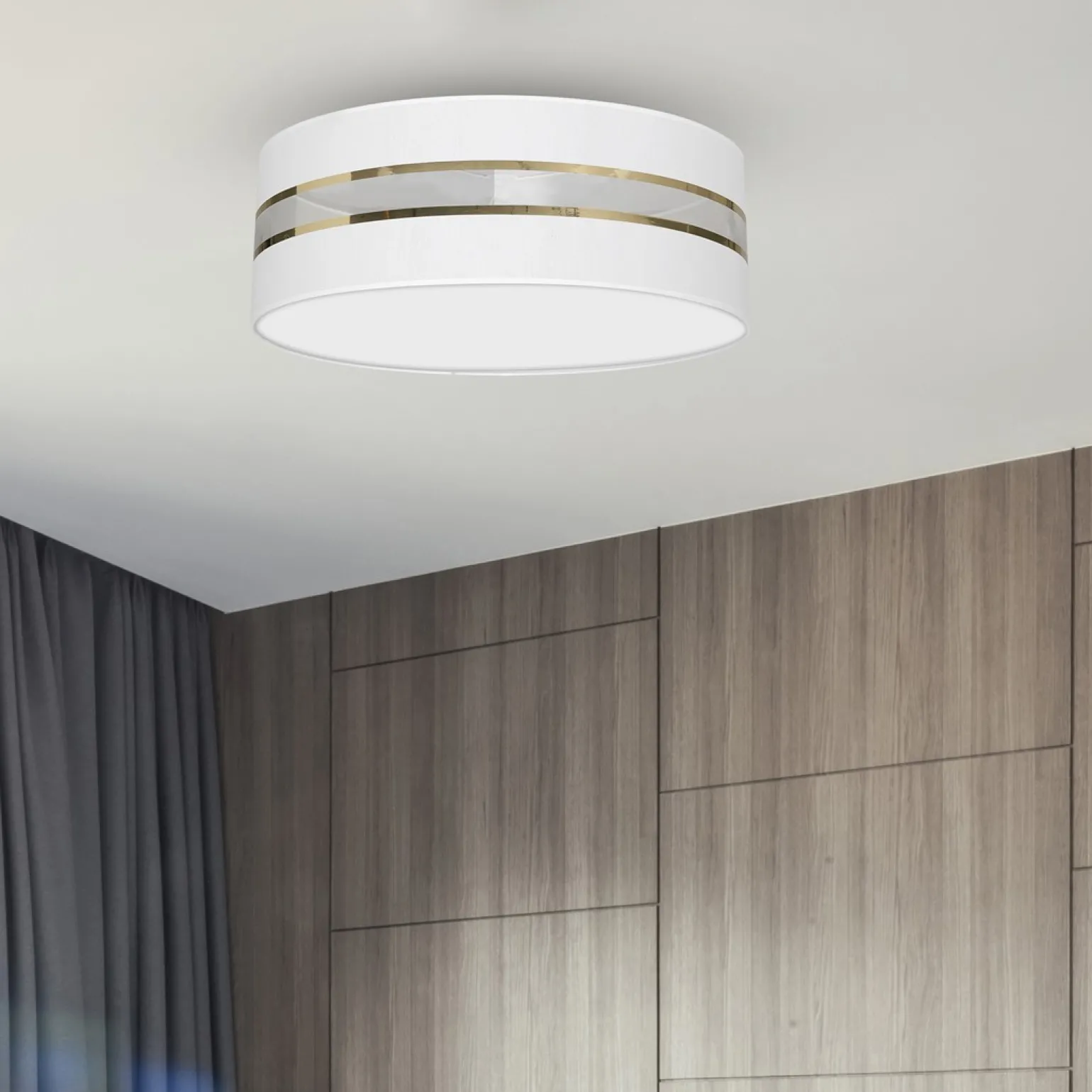 Sklep Kaja Okrągły plafon w kolorze bieli i złota MLP7351 z serii ULTIMO | Kaja Oświetlenie