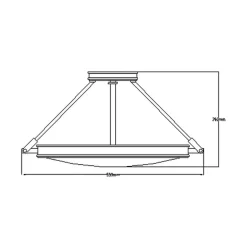 Sklep Kaja Okrągły plafon w stylu vintage, retro HK-COLLIER-SF-M z serii COLLIER