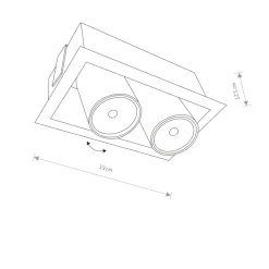 Sklep Kaja Oprawa podtynkowa z dwoma reflektorami 8938 | Kaja Oświetlenie