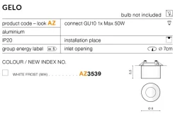 Sklep Kaja Oprawa podtynkowa ze szklanym kloszem spot AZ3539 GELO | Kaja
