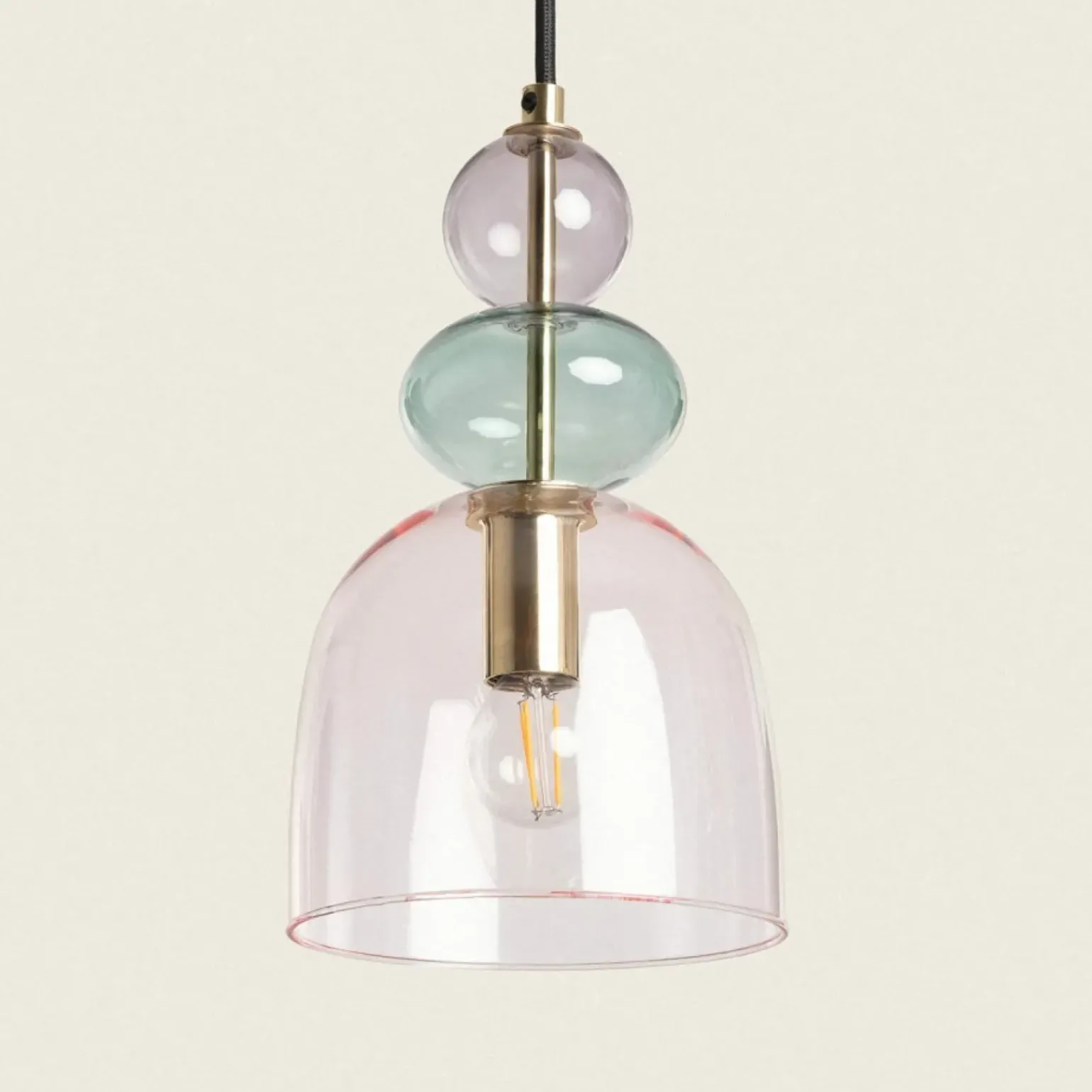 Outlet Ozdobna, kolorowa, szklana lampa wisząca ABR-KOLO2-F KOLORENO | Kaja Żyrandole Nowoczesne
