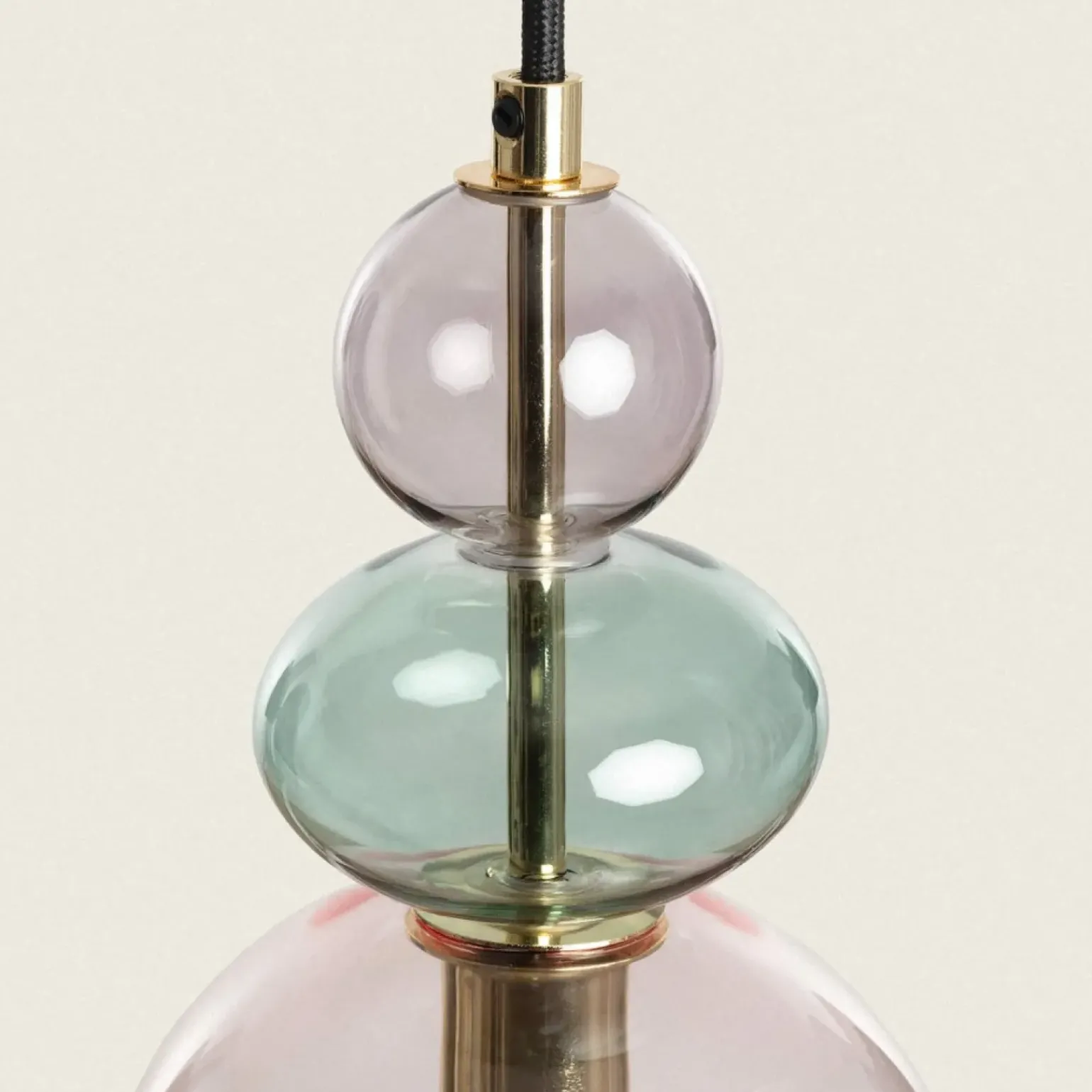 Outlet Ozdobna, kolorowa, szklana lampa wisząca ABR-KOLO2-F KOLORENO | Kaja Żyrandole Nowoczesne