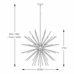 Outlet Ozdobna lampa wisząca z rurkami P0491-09C-F7BC URCHIN | Kaja Żyrandole Nowoczesne