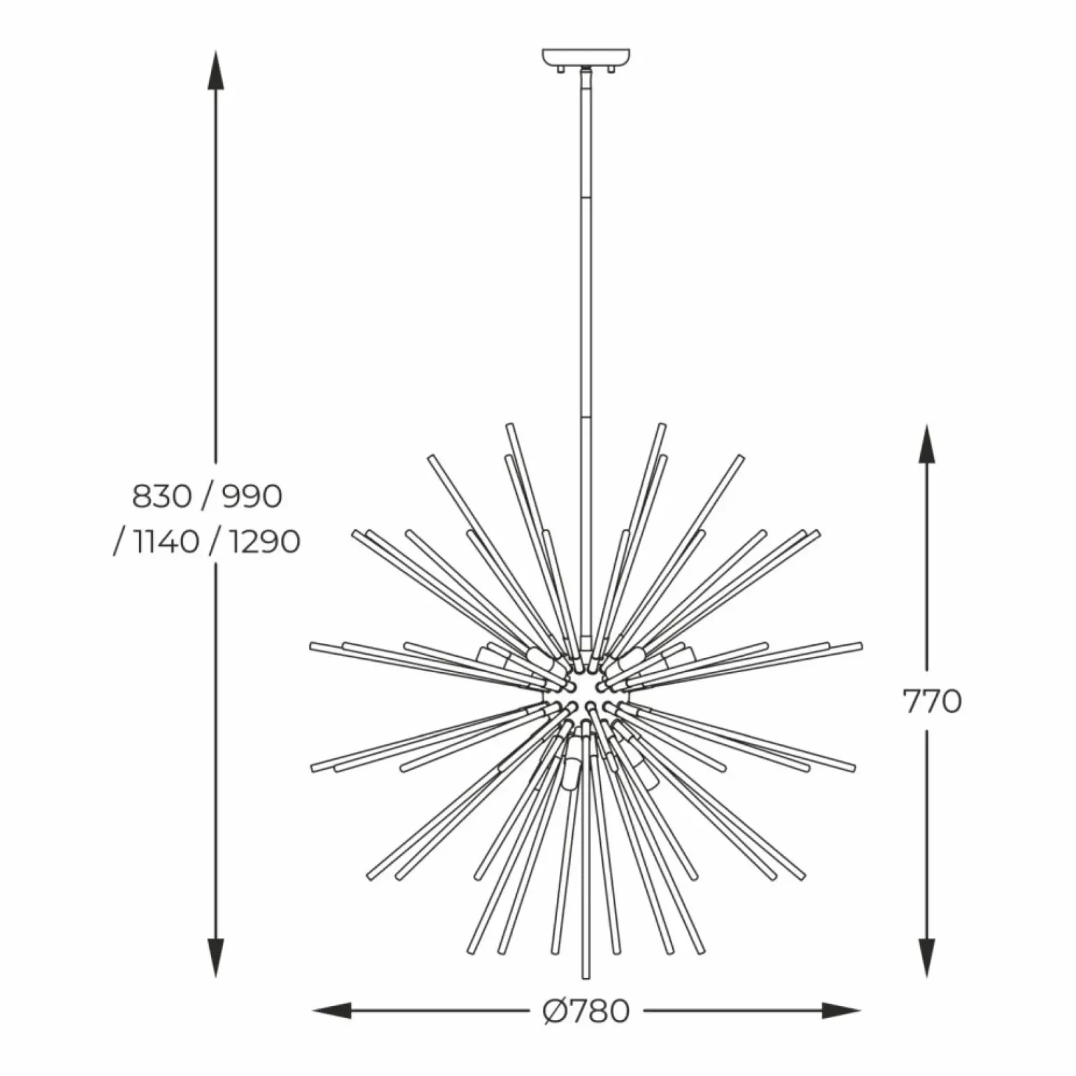 Outlet Ozdobna lampa wisząca z rurkami P0491-09C-F7BC URCHIN | Kaja Żyrandole Nowoczesne