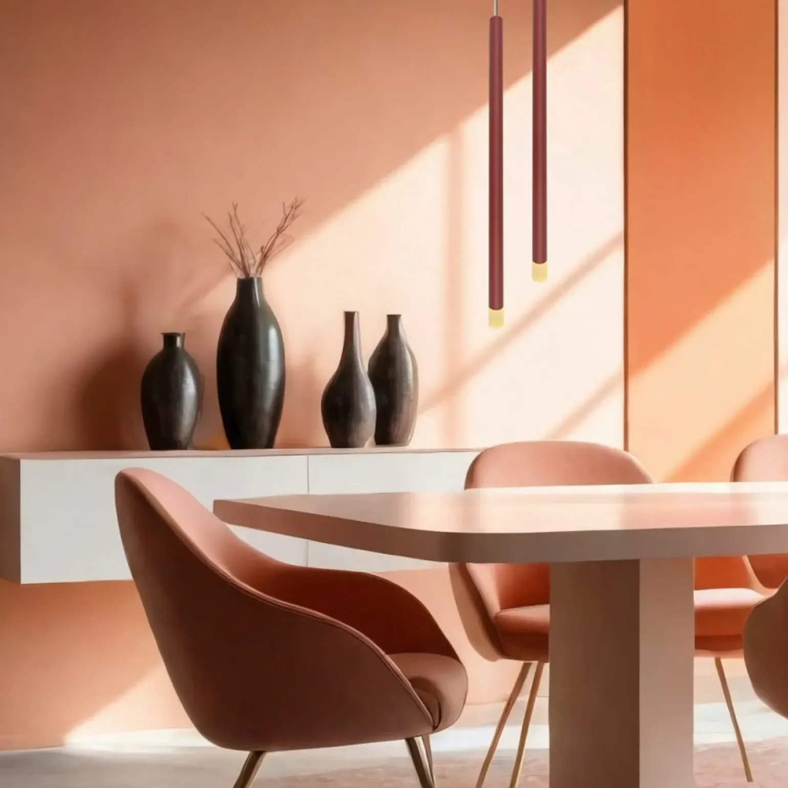 Fashion Ozdobna, punktowa lampa wisząca tuba LP-894/1P RED LUNGO | Kaja Żyrandole Nowoczesne