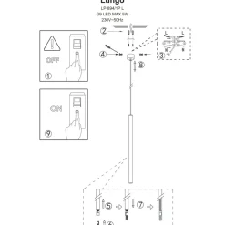 Fashion Ozdobna, punktowa lampa wisząca tuba LP-894/1P RED LUNGO | Kaja Żyrandole Nowoczesne