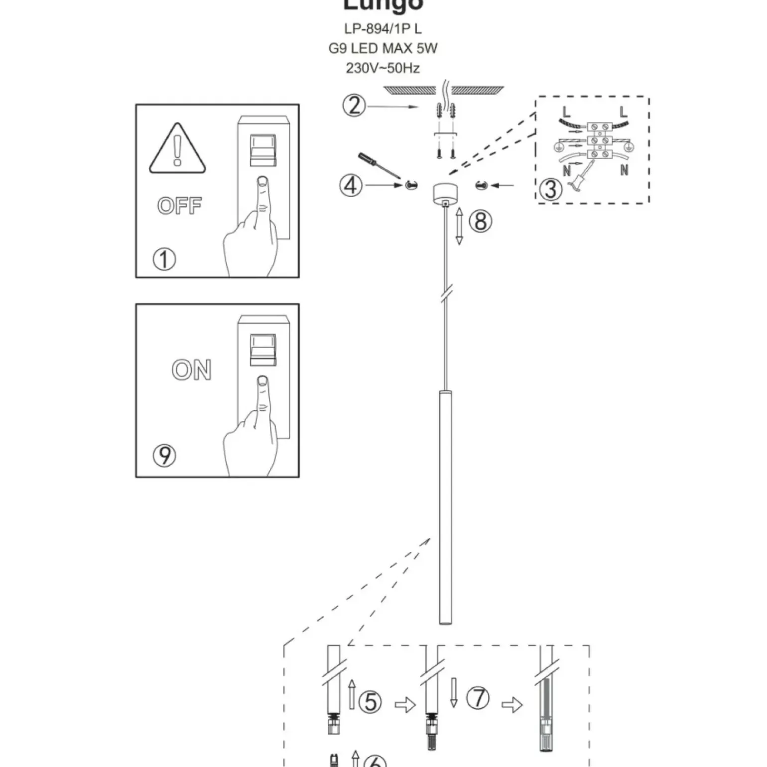 Fashion Ozdobna, punktowa lampa wisząca tuba LP-894/1P RED LUNGO | Kaja Żyrandole Nowoczesne