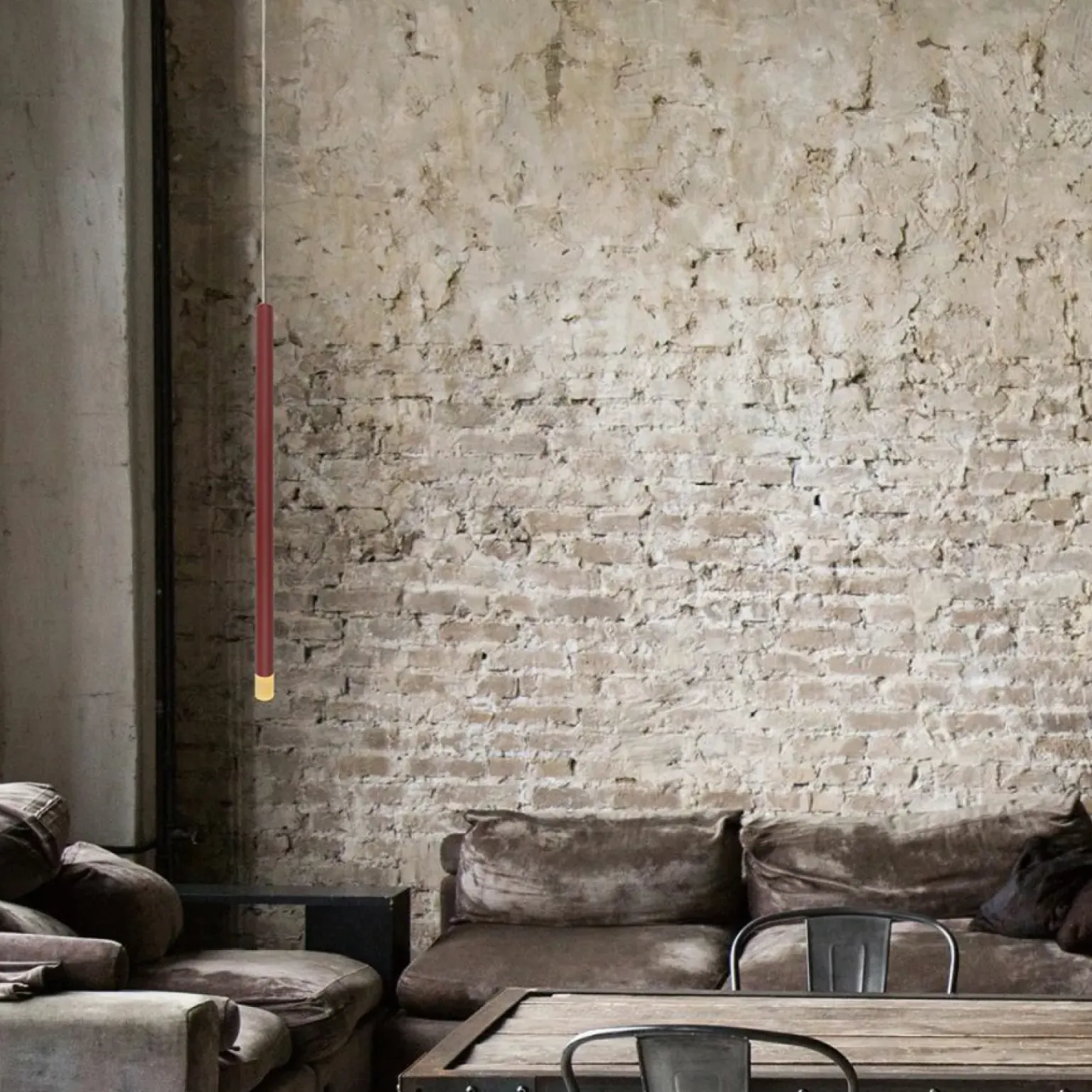 Fashion Ozdobna, punktowa lampa wisząca tuba LP-894/1P RED LUNGO | Kaja Żyrandole Nowoczesne