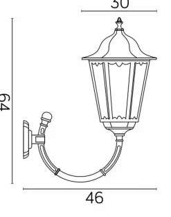 Sklep Kaja Ozdobna, tradycyjna lampa zewnętrzna K 3012/1/BD g z serii RETRO MAXI | Kaja Ośw