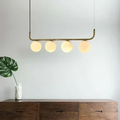 Fashion Ozdobna, złota lampa wisząca nad stół LP-005/4L GD ALISA | Kaja Żyrandole Nowoczesne