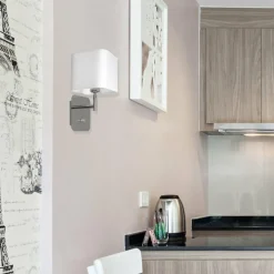 Sklep Kaja Ozdobny kinkiet ścienny z abażurem, do sypialni ML6359 z serii NAPOLI | Kaja Ośw