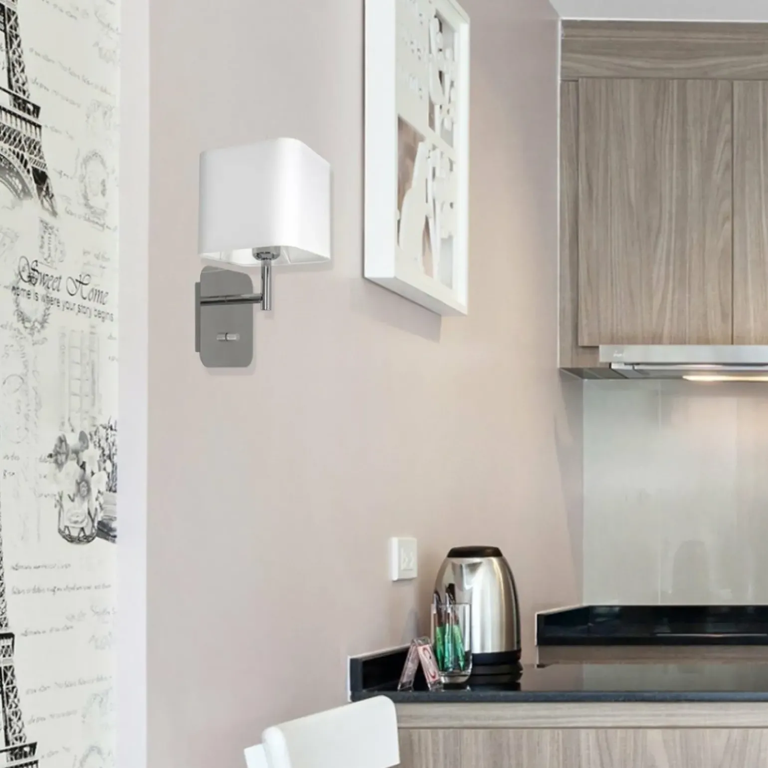 Sklep Kaja Ozdobny kinkiet ścienny z abażurem, do sypialni ML6359 z serii NAPOLI | Kaja Ośw