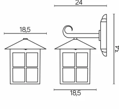 Sklep Kaja Ozdobny kinkiet elewacyjny, szkło lodowe K 3012/1/KW z serii WENECJA | Kaja Oświ
