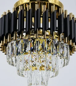 Best Pałacowa lampa sufitowa z kryształkami 6260/4B TR BL TOLEDO | Kaja Żyrandole Nowoczesne